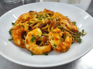 Spaghetti mit Garnelen